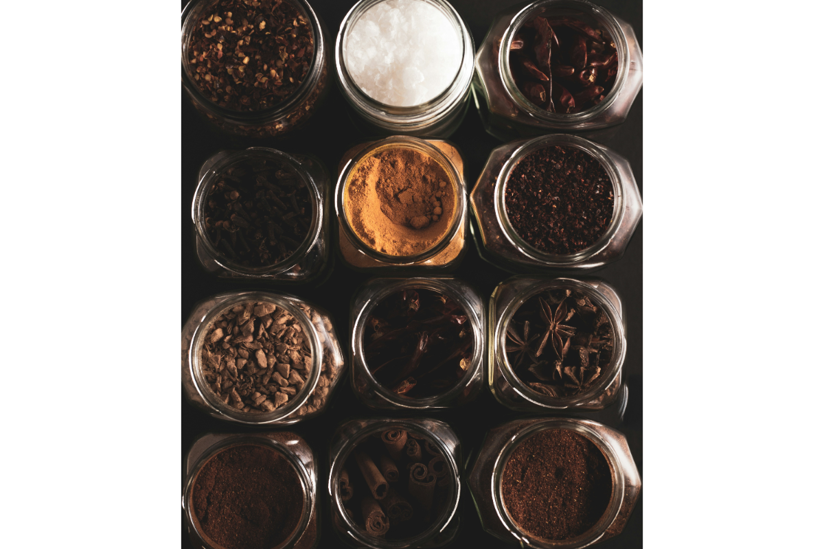 Upper shot of some glass jars to Store Spices in Small Kitchen