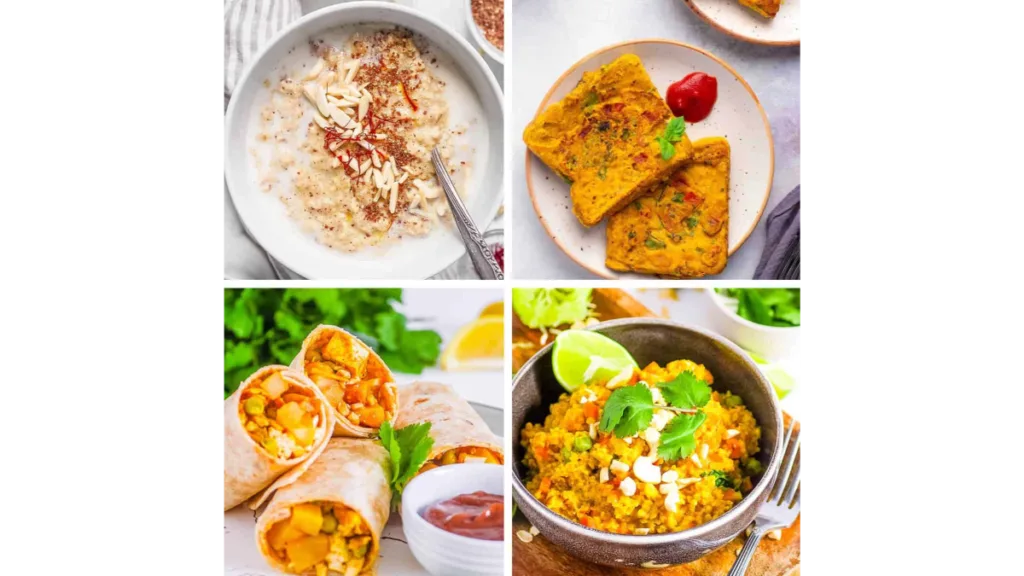 Breakfast with Tea – A comforting morning meal with a cup of masala chai.