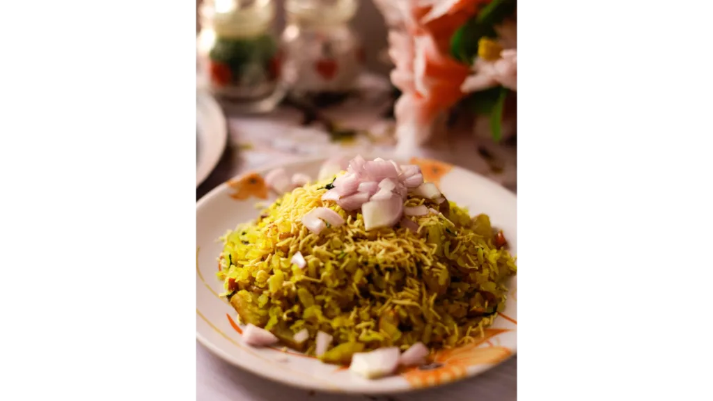 A beautifully arranged platter of healthy Indian breakfast items.