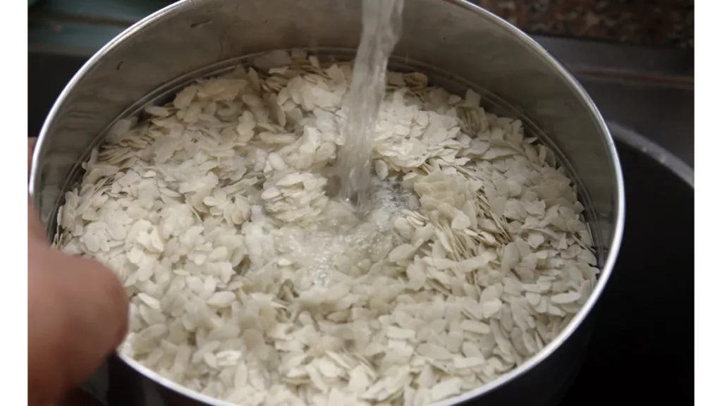 washing the poha for too long